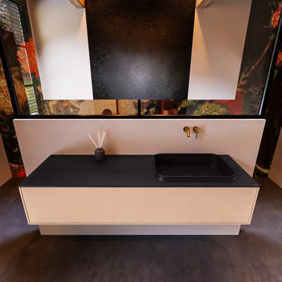 Badkamermeubelset Mondiaz Erin 150 cm met 1 Lade met RIDGE Wastafel Rechts Urban Zonder Kraangaten Greeploos Mat Rosee