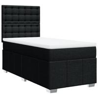 Boxspring met matras stof zwart 80x200 cm - thumbnail