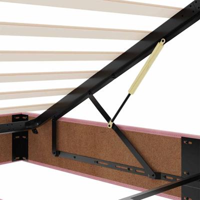 Ottoman bedframe zonder matras 140x190 cm fluweel roze