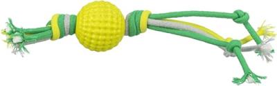 Trixie hondenspeelgoed bal met touw tpr polyester 9x9x44 cm 3 st