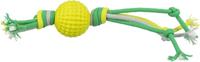 Trixie hondenspeelgoed bal met touw tpr polyester 9x9x44 cm 3 st - thumbnail