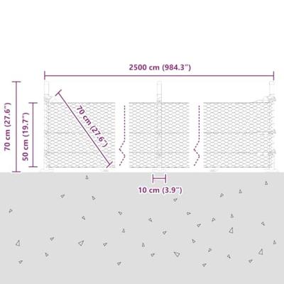 VidaXL Afrasteringspaal zilver 25 x 0,5 m (25 mm gaas) staal