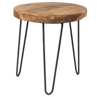 Mega Collections Bijzettafeltje Decowood - hout - D40 x H45 cm - thumbnail