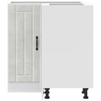 Keuken hoekonderkast Lucca bewerkt hout betongrijs - thumbnail