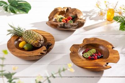 Massieve schaal NATURE ROOT 40cm natuurlijk teakwortelhout - 11627