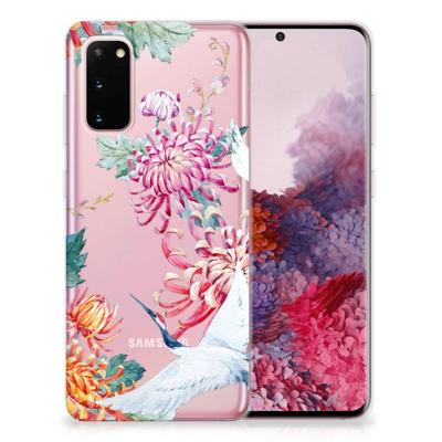 Samsung Galaxy S20 | TPU Hoesje | Bird Flowers Samsung Galaxy S20 | TPU Hoesje | Bird Flowers