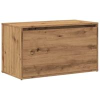 Halbankje 80x40x45 cm bewerkt hout artisanaal eikenkleur - thumbnail