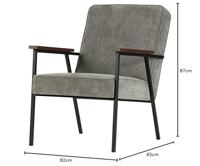 WOOOD Fauteuil 'Sally', kleur Vergrijsd Groen - thumbnail