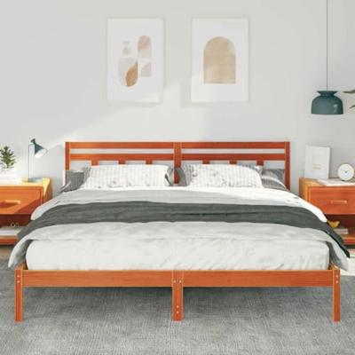 Bedframe met hoofdeinde Bruin Grenenhout
