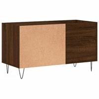 Platenkast 85x38x48 cm bewerkt hout bruin eikenkleur - thumbnail