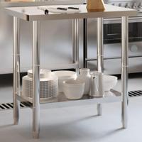 VidaXL Keukenwerktafel 82,5x55x85 cm roestvrij staal - thumbnail