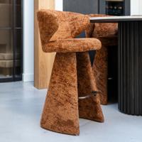 Richmond Barstoel 'Gatsbi' Chenille, kleur Cinnamon (zithoogte 75cm) - thumbnail