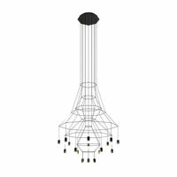 Vibia - Wireflow Chandelier 0315 hanglamp Zwart - thumbnail