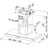 Franke TALE 905 I XS/2 Schouwkap Grijs - thumbnail