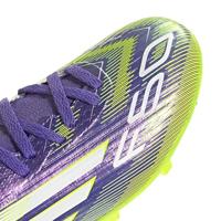 adidas F50 League Mid Gras / Kunstgras Voetbalschoenen (MG) Kids Paars Wit Neongeel - thumbnail