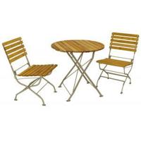 Villach houten bistroset - Robina hout Gegalvaniseerd platstaal - Bruin - thumbnail