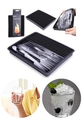 IJsblokjesmaker siliconen 18x14cm grijs IJsblokjesmaker siliconen 18x14cm grijs