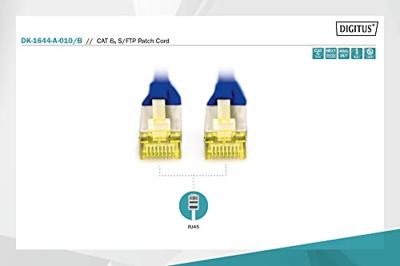 Digitus DK-1644-A-010/B RJ45 Netwerkkabel, patchkabel CAT 6A S/FTP 1.00 m Blauw Halogeenvrij, Verdraaide paren, Snagless, Vlambestendig 1 stuk(s) Digitus DK-1644-A-010/B RJ45 Netwerkkabel, patchkabel CAT 6A S/FTP 1.00 m Blauw Halogeenvrij, Verdraaide paren, Snagless, Vlambestendig 1 stuk(s)