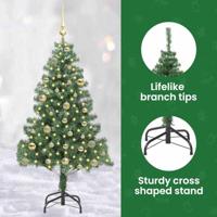 VidaXL Kerstboom met 150 led met standaard groen 150 cm pvc - thumbnail