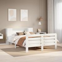 Bedframe zonder matras massief grenenhout wit 200x200 cm - thumbnail
