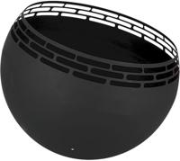 Esschert Design vuurplaats bolvormig strepen zwart - thumbnail