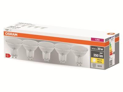 OSRAM HOMELIGHTING 4058075466579 LED-lamp Energielabel G (A - G) GU10 Reflector 4.3 W = 30 W Warmwit (Ø x l) 51 mm x 55 mm 5 stuk(s) OSRAM HOMELIGHTING 4058075466579 LED-lamp Energielabel G (A - G) GU10 Reflector 4.3 W = 30 W Warmwit (Ø x l) 51 mm x 55 mm 5 stuk(s)