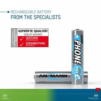 Ansmann DECT maxE HR03 Oplaadbare AAA batterij (potlood) NiMH 800 mAh 1.2 V 3 stuk(s) Ansmann DECT maxE HR03 Oplaadbare AAA batterij (potlood) NiMH 800 mAh 1.2 V 3 stuk(s)