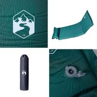 Kampeermatras met kussen zelfopblazend 1-persoons groen - thumbnail