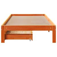 Bedframe met lades massief grenenhout wasbruin 100x200 cm - thumbnail