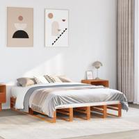 Bed met matras massief grenenhout wasbruin 140x190 cm - thumbnail