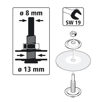 Wolfcraft 2117000 Spandoorn Diameter 13 mm Schacht-Ø 8 mm 1 stuk(s)
