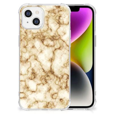 iPhone 14 Anti-Shock Hoesje Marmer Goud iPhone 14 Anti-Shock Hoesje Marmer Goud
