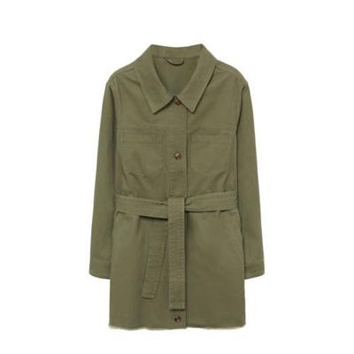 Violeta by Mango jasje met ceintuur kaki Violeta by Mango jasje met ceintuur kaki