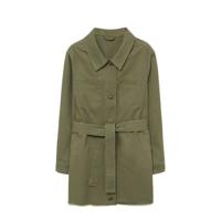 Violeta by Mango jasje met ceintuur kaki - thumbnail