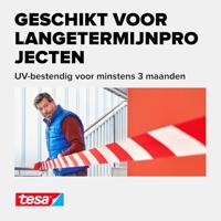 Waarschuwingslint tesa 100mx80mm rood wit | 4 stuks - thumbnail