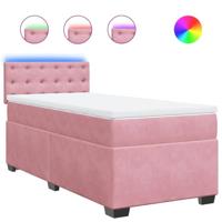 Boxspring met matras fluweel roze 90x190 cm - thumbnail