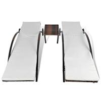 Ligbeddenset poly rattan bruin 3-delig - thumbnail