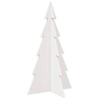VidaXL Kerstdecoratie kerstboom 80 cm massief grenenhout wit - thumbnail