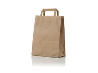 Papieren draagtas Bruin 22x10x28cm 50st - thumbnail