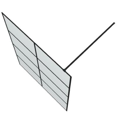 Inloopdouchewand 140x195 cm mat ESG-glas zwart - thumbnail