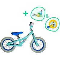 bumba loopfiets met vlag bel 12 inch junior lichtblauw - thumbnail