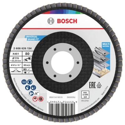 Bosch Accessoires X451 Lamellenschuurschijf | 115 x 22,23 mm | G80 | T27 - 2608626134
