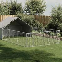 Hondenkennel met ren 7x3x1,9 m gegalvaniseerd staal - thumbnail