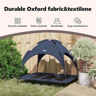 VidaXL Hondenbed marineblauw 122 x 93 x 106,5 cm staal