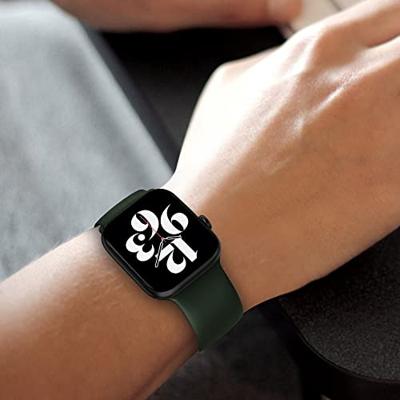 By Qubix - Elastische Solo Loop bandje - Groen - Compatible met Apple Watch 38mm / 40mm / 41mm / 42mm - Compatible Apple watch bandjes