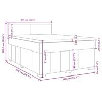 Boxspring met matras stof blauw 140x200 cm - thumbnail