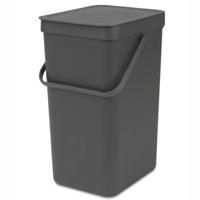 Brabantia Sort & Go afvalemmer 16 liter dark grey - thumbnail
