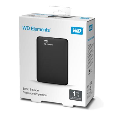WD Elements 1 TB Externe harde schijf (2,5 inch) USB-A 3.2 Gen 1 Zwart WDBUZG0010BBK-WESN