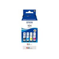 Epson C13T00P640 104 EcoTank Multipack Navulinkt Origineel Epson Zwart, Cyaan, Geel, Magenta 260 ml - thumbnail