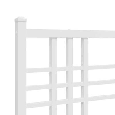 Bedframe met hoofdbord metaal wit 140x200 cm